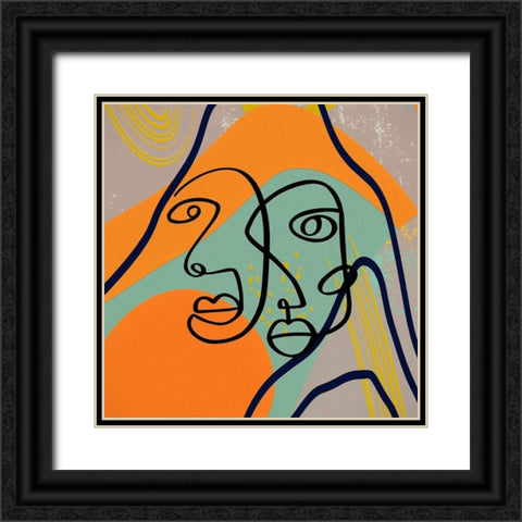 Mid Century Couple 96 Black Ornate Wood Framed Art Print with Double Matting by Bolokofsky, Ronald