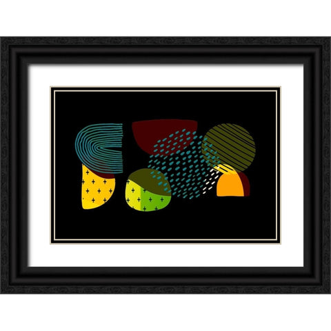 Mid Century Shapes 631 Black Ornate Wood Framed Art Print with Double Matting by Bolokofsky, Ronald
