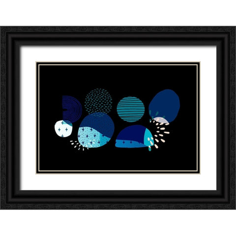 Mid Century Shapes 633 Black Ornate Wood Framed Art Print with Double Matting by Bolokofsky, Ronald