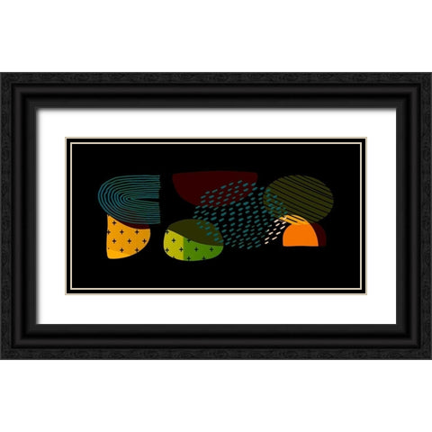 Mid Century Shapes 731 Black Ornate Wood Framed Art Print with Double Matting by Bolokofsky, Ronald