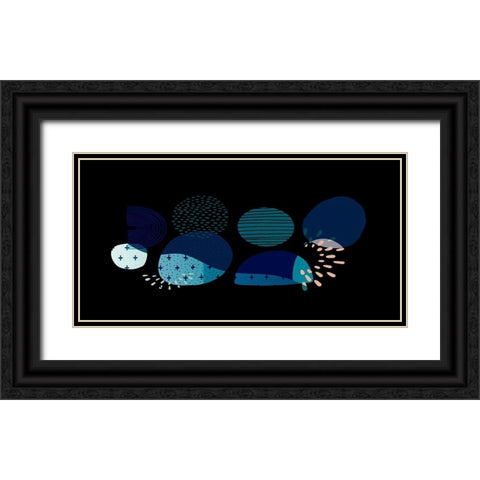 Mid Century Shapes 733 Black Ornate Wood Framed Art Print with Double Matting by Bolokofsky, Ronald