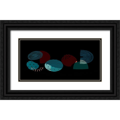 Mid Century Shapes 735 Black Ornate Wood Framed Art Print with Double Matting by Bolokofsky, Ronald