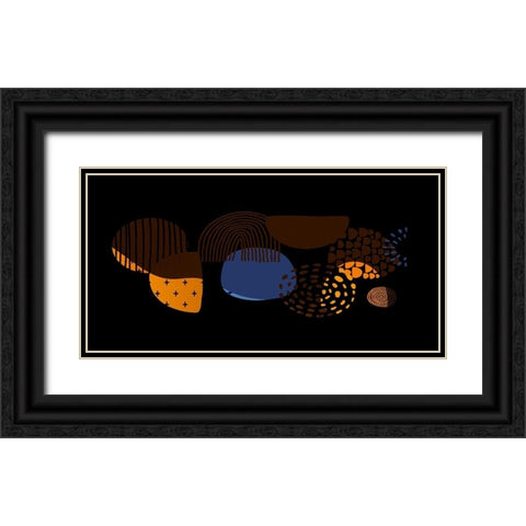 Mid Century Shapes 737 Black Ornate Wood Framed Art Print with Double Matting by Bolokofsky, Ronald
