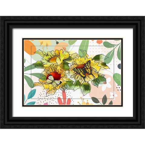 Sunflower Garden 135 Black Ornate Wood Framed Art Print with Double Matting by Bolokofsky, Ronald