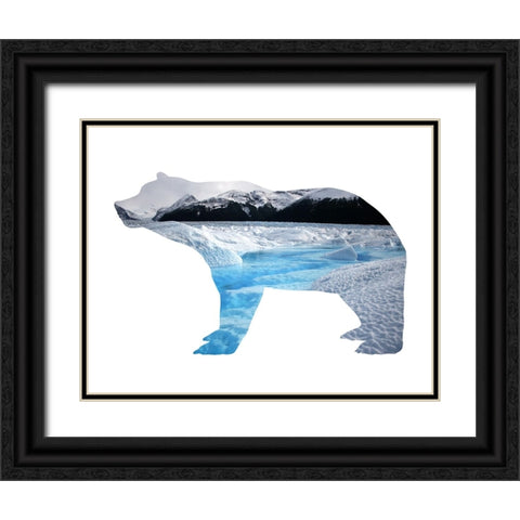 Polar Bear 2 Black Ornate Wood Framed Art Print with Double Matting by Phillip, Jamie