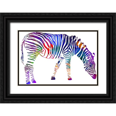 Zebra Black Ornate Wood Framed Art Print with Double Matting by Phillip, Jamie