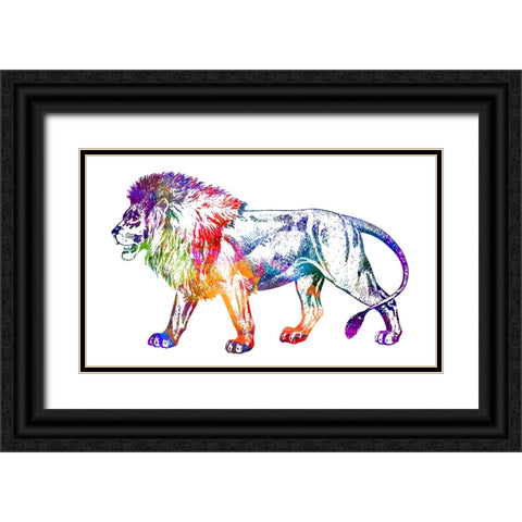 Lion Black Ornate Wood Framed Art Print with Double Matting by Phillip, Jamie