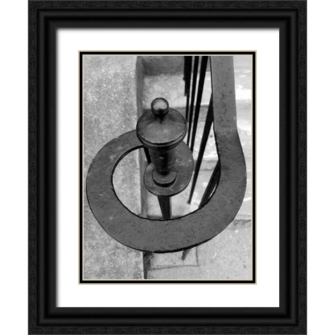 Railing 5 Black Ornate Wood Framed Art Print with Double Matting by Phillip, Jamie