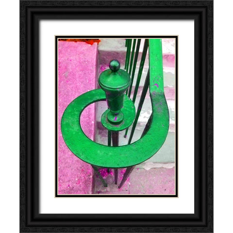 Railing 7 Black Ornate Wood Framed Art Print with Double Matting by Phillip, Jamie