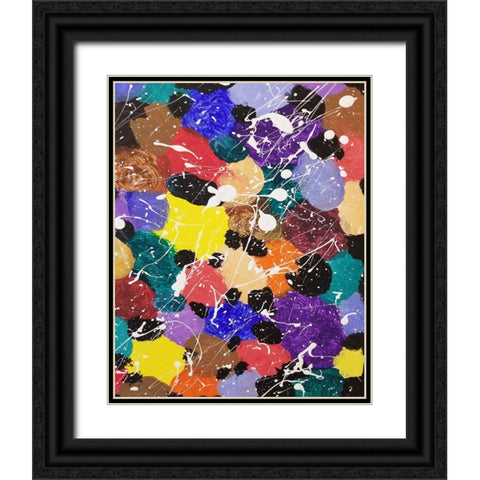 Drip Drop Color Pop 1 Black Ornate Wood Framed Art Print with Double Matting by Phillip, Jamie