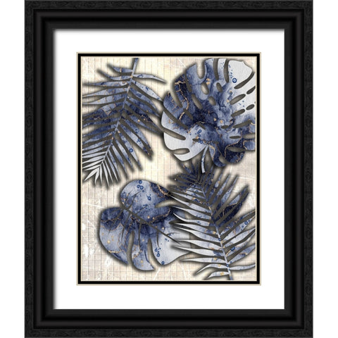 Gold And Blue Black Ornate Wood Framed Art Print with Double Matting by Phillip, Jamie