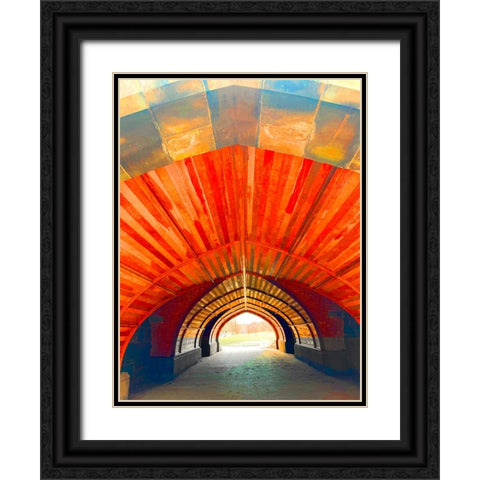 Red Tunnel Black Ornate Wood Framed Art Print with Double Matting by Phillip, Jamie
