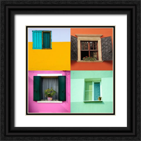 Windows Black Ornate Wood Framed Art Print with Double Matting by Phillip, Jamie