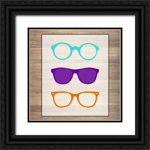 Eye Glasses 3 Black Ornate Wood Framed Art Print with Double Matting by Phillip, Jamie