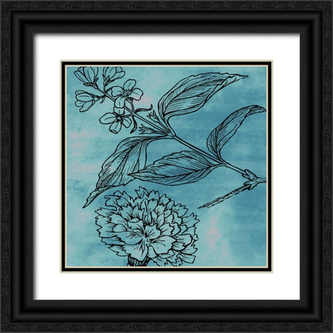 Garden In Bloom C Black Ornate Wood Framed Art Print with Double Matting by Phillip, Jamie