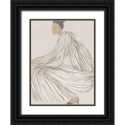 Delilah Dazzling Black Ornate Wood Framed Art Print with Double Matting by Urban Road