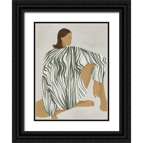 Delilah Daring Black Ornate Wood Framed Art Print with Double Matting by Urban Road