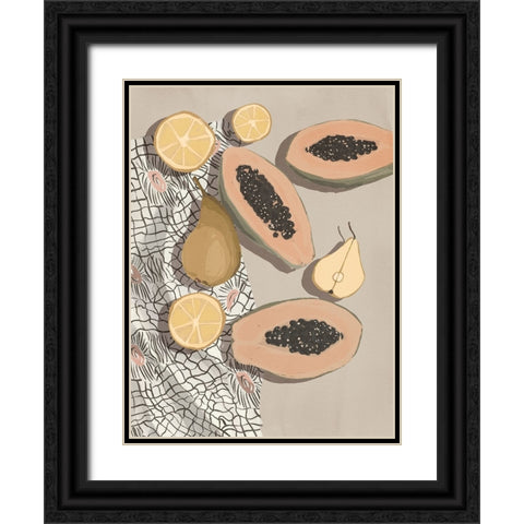 Fruta de bomba Black Ornate Wood Framed Art Print with Double Matting by Urban Road