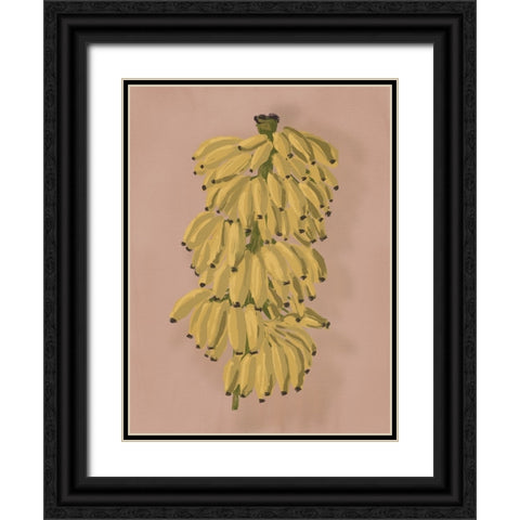 Platano II Pink Black Ornate Wood Framed Art Print with Double Matting by Urban Road