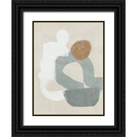 At Ease Light Teal Black Ornate Wood Framed Art Print with Double Matting by Urban Road