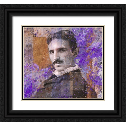 Tesla Purple Black Ornate Wood Framed Art Print with Double Matting by Wiley, Marta