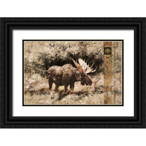 Moose I Black Ornate Wood Framed Art Print with Double Matting by Wiley, Marta