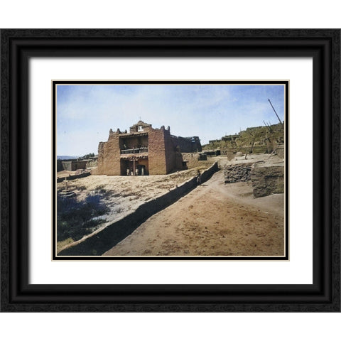 Old Mission Church-Zuni Pueblo-New Mexico Color Black Ornate Wood Framed Art Print with Double Matting by OSullivan, Timothy H