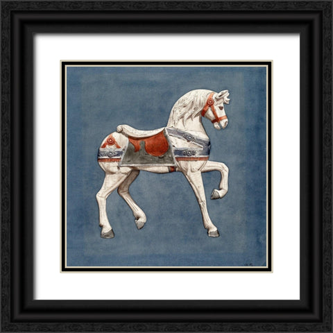 Carousel Horse I 1935 Black Ornate Wood Framed Art Print with Double Matting by Murphy, Henry