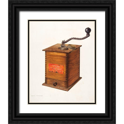 Coffee Grinder 1940 Black Ornate Wood Framed Art Print with Double Matting by Thompson, Archie