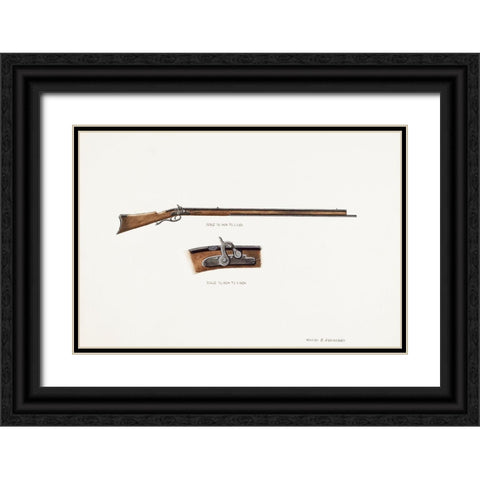 Gun 1936 Black Ornate Wood Framed Art Print with Double Matting by Aberdeen, Harry G.