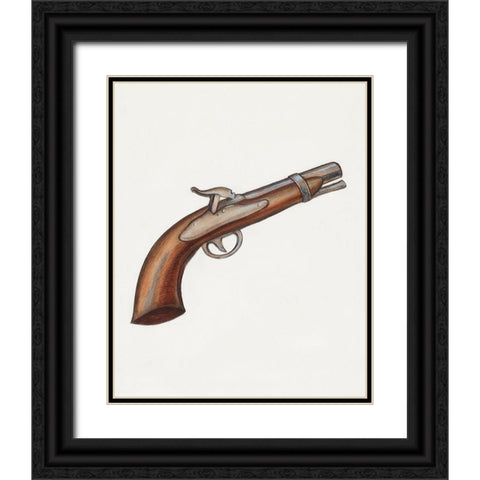 Gun 1936 Black Ornate Wood Framed Art Print with Double Matting by Katz, Jay