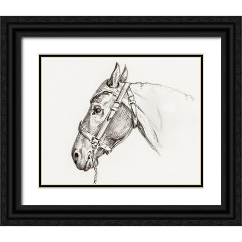 Head of a Horse I 1819 Black Ornate Wood Framed Art Print with Double Matting by Bernard, Jean