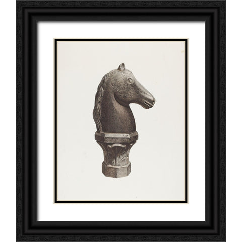 Hitching Post 1935 Black Ornate Wood Framed Art Print with Double Matting by Riccitelli, Michael