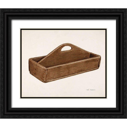 Knife Box 1940 Black Ornate Wood Framed Art Print with Double Matting by Griffith, LeRoy