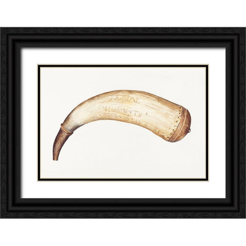 Powder Horn 1938 Black Ornate Wood Framed Art Print with Double Matting by Rosenbaum Howell