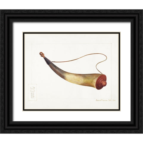 Powder Horn 1938 Black Ornate Wood Framed Art Print with Double Matting by Fineman, Samuel