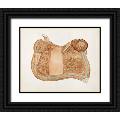 Saddle 1937 Black Ornate Wood Framed Art Print with Double Matting by Woods, Ranka S.