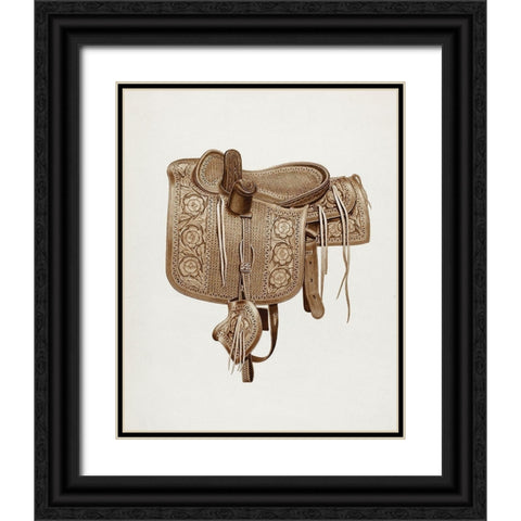 Side Saddle 1937 Black Ornate Wood Framed Art Print with Double Matting by Barks, Frank C.