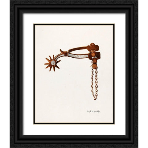 Spur 1935 Black Ornate Wood Framed Art Print with Double Matting by Sheckler, Hazel