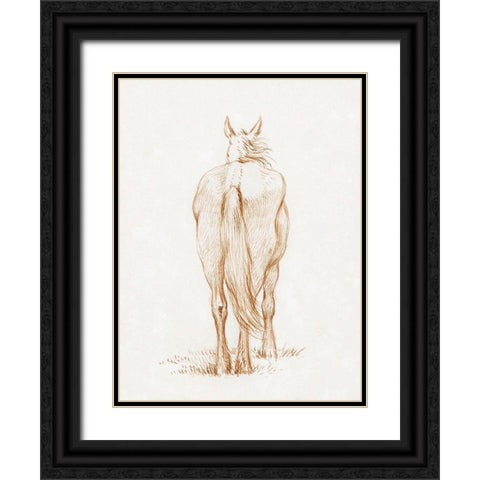 Standing Horse 1815 Black Ornate Wood Framed Art Print with Double Matting by Bernard, Jean