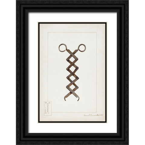 Tongs 1937 Black Ornate Wood Framed Art Print with Double Matting by Fineman, Samuel