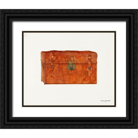 Trunk 1940 Black Ornate Wood Framed Art Print with Double Matting by Ficcadenti, Joseph