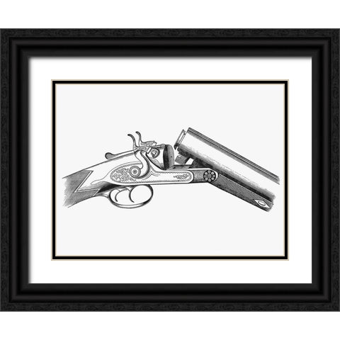 Vintage Gun Black Ornate Wood Framed Art Print with Double Matting by Burley, S.W.