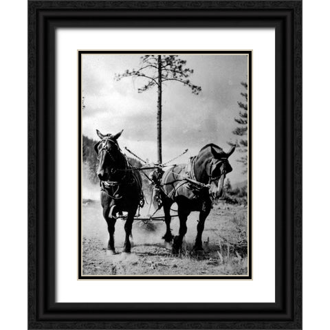 Eight Mile Fire Team Black Ornate Wood Framed Art Print with Double Matting by Vintage Photography