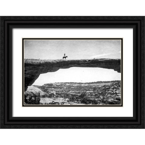 Natural Bridges National Monument Black Ornate Wood Framed Art Print with Double Matting by Vintage Photography