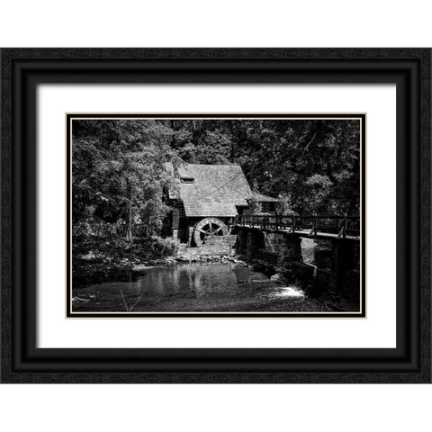 Alabama Water Mill Black Ornate Wood Framed Art Print with Double Matting by Alabama Picture Archive