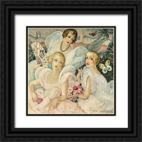 Les femmes fatales Black Ornate Wood Framed Art Print with Double Matting by Wegener, Gerda