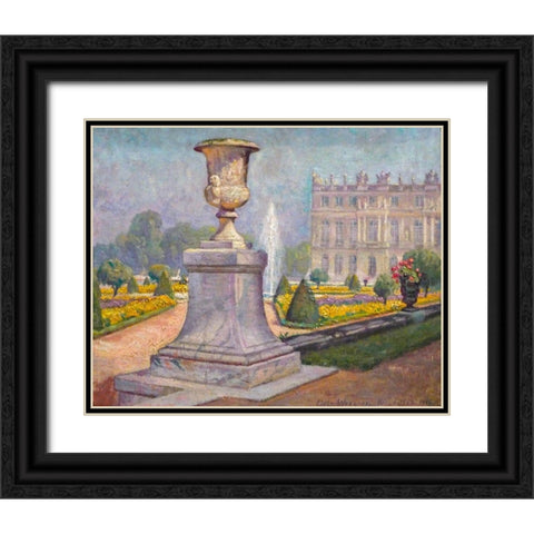 View of Versailles Black Ornate Wood Framed Art Print with Double Matting by Wegener, Gerda