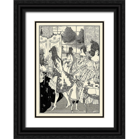 Rape of the Lock 1896 - Rape of the Lock Black Ornate Wood Framed Art Print with Double Matting by Beardsley, Aubrey