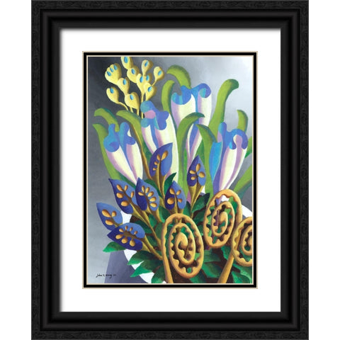 Dream Flowers V Black Ornate Wood Framed Art Print with Double Matting by Wang, John Z.